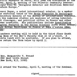 Announcements, 1971-03-22. ...