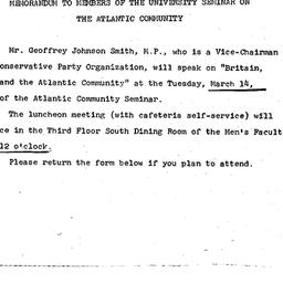 Announcements, 1967-03-01. ...