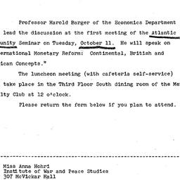 Announcements, 1966-09-28. ...