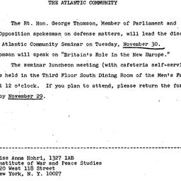 Announcements, 1971-11-18. ...