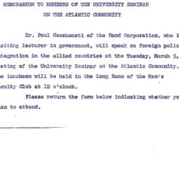 Announcements, 1963-02-21. ...