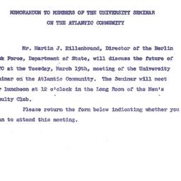 Announcements, 1963-03-11. ...