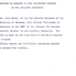 Announcements, 1962-12-18. ...