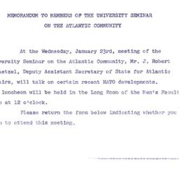 Announcements, 1963-01-07. ...