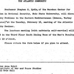 Announcements, 1965-01-29. ...