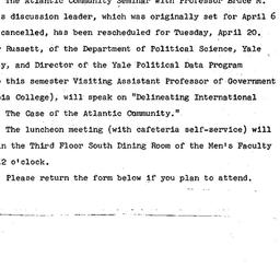 Announcements, 1965-04-12. ...
