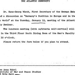 Announcements, 1965-01-11. ...