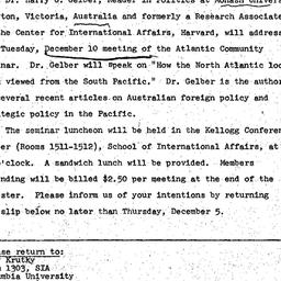 Announcements, 1974-12-10. ...