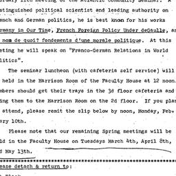 Announcements, 1974-02-10. ...