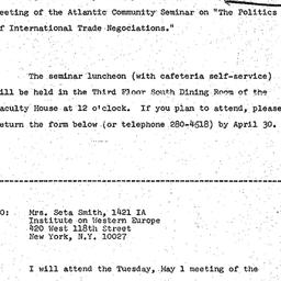 Announcements, 1973-05-01. ...