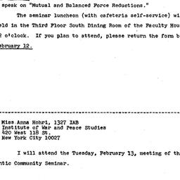 Announcements, 1973-01-29. ...