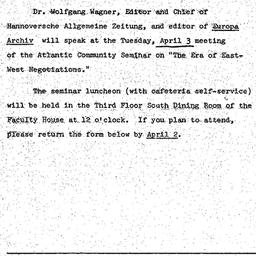 Announcements, 1973-04-03. ...