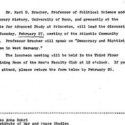 Announcements, 1968-02-12. ...