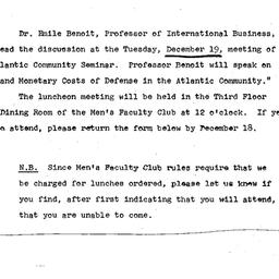 Announcements, 1967-11-30. ...