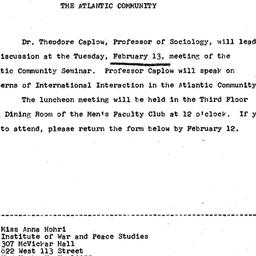 Announcements, 1968-01-26. ...
