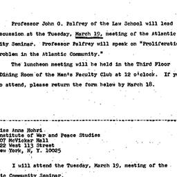 Announcements, 1968-03-05. ...