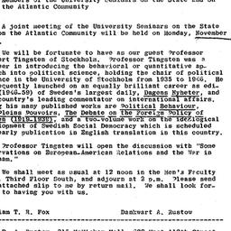 Announcements, 1967-11-01. ...