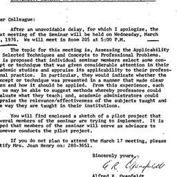 Announcements, 1976-03-02. ...