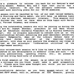 Announcements, 1989-10-10. ...