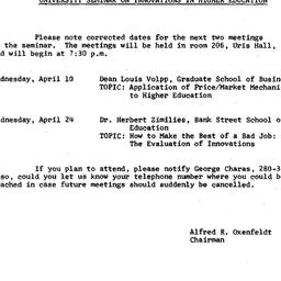 Announcements, 1974-03-29. ...