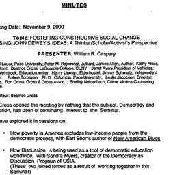 Minutes, 2000-11-09. Innova...