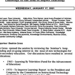 Minutes, 2001-01-17. Innova...