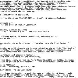 Announcements, 2000-12-31. ...