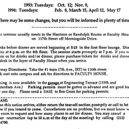 Announcements, 1993-10-12. ...