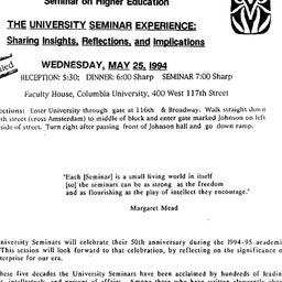 Announcements, 1994-05-25. ...