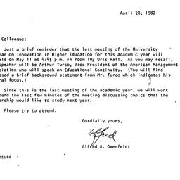 Announcements, 1982-04-28. ...