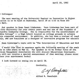 Announcements, 1982-04-19. ...