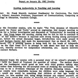 Minutes, 1987-01-20. Innova...