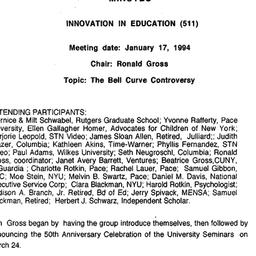 Minutes, 1995-01-17. Innova...