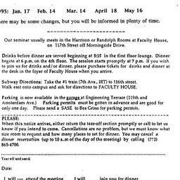 Announcements, 1995-01-17. ...