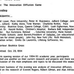 Minutes, 1994-10-25. Innova...