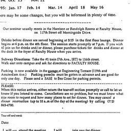 Announcements, 1994-10-25. ...