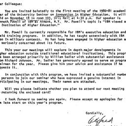 Announcements, 1980-10-22. ...