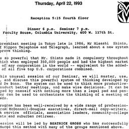 Announcements, 1993-04-22. ...