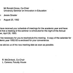 Correspondence, 1993-08-25....