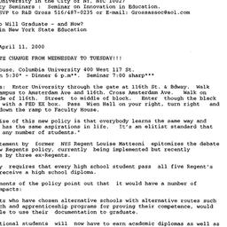 Announcements, 2000-03-29. ...