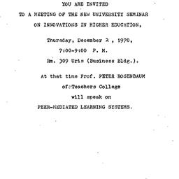 Announcements, 1970-12-02. ...