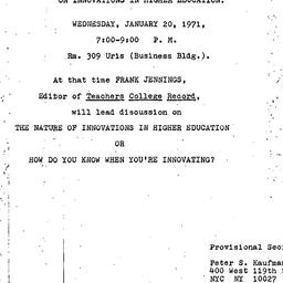 Announcements, 1971-01-20. ...