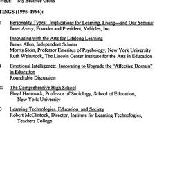 Schedules, Innovation in Ed...