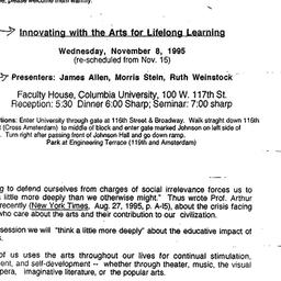 Announcements, 1995-11-08. ...