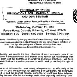 Announcements, 1995-10-11. ...