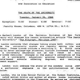 Announcements, 1988-01-26. ...