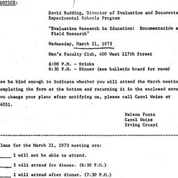 Announcements, 1973-03-21. ...