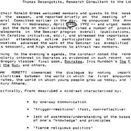 Minutes, 1991-10-23. Innova...
