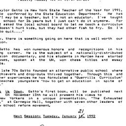 Announcements, 1991-12-10. ...