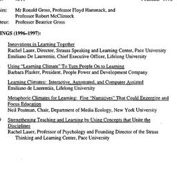 Schedules, Innovation in Ed...